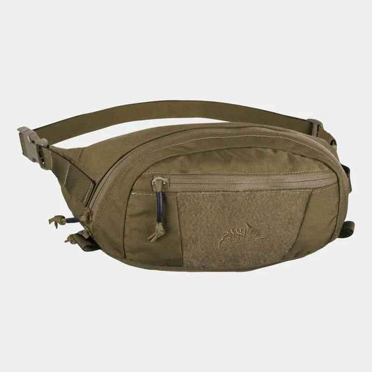 Riñonera táctica coyote con cremallera frontal y correa ajustable
