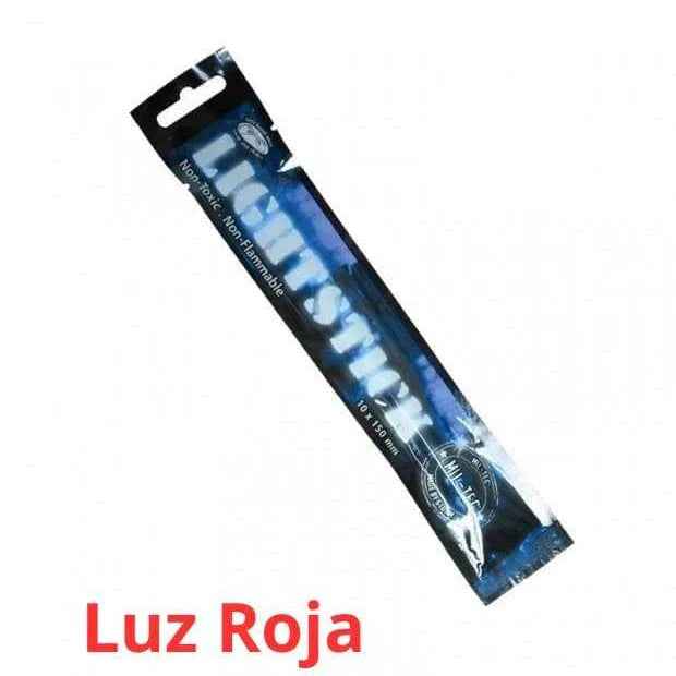 Barra de luz Cialumen Mil-Tec roja, empaque con indicación Luz Roja