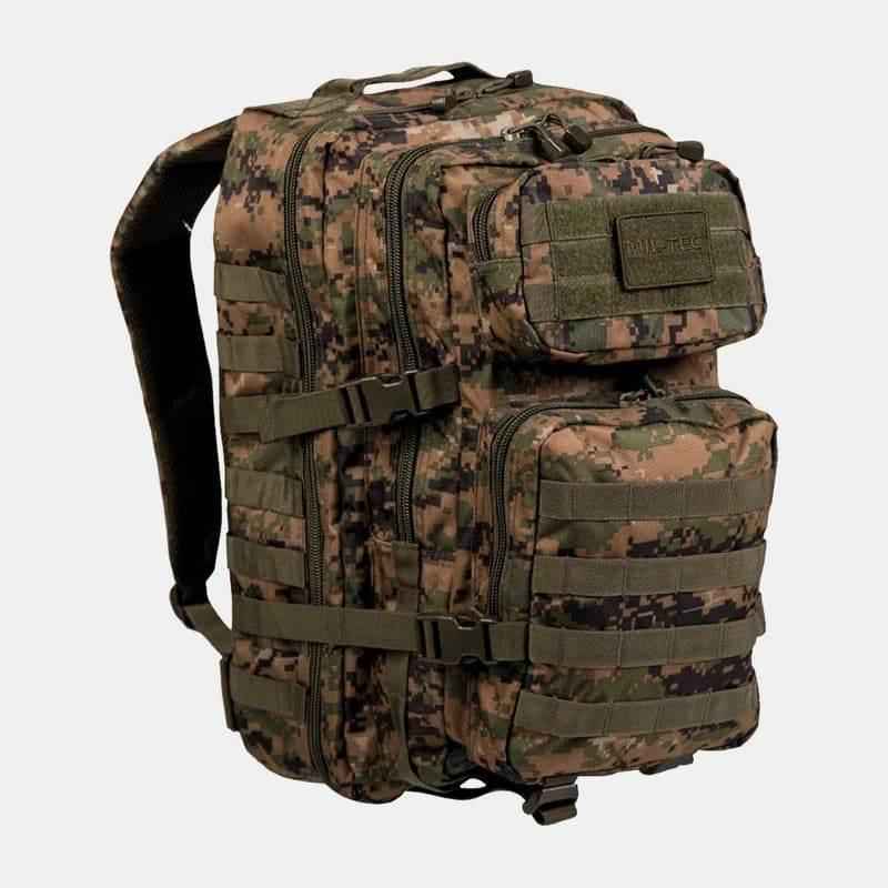 Mochila táctica camuflaje con panel frontal acolchado y correas MOLLE