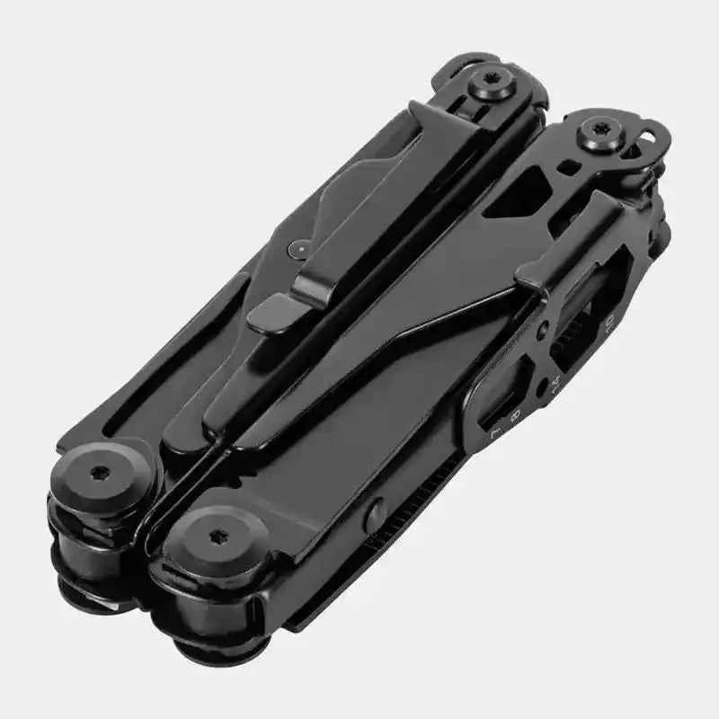 Multiherramienta M-TAC Type 9 negra semiabierta con mandos redondos