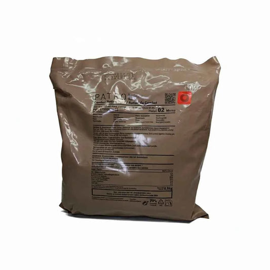 Bolsa de raciones de combate PATROL, Menu 02, empaque marrón