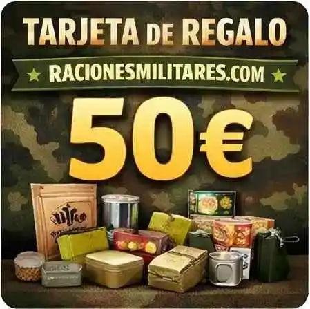 Tarjeta de regalo con diseño militar y valor 50€