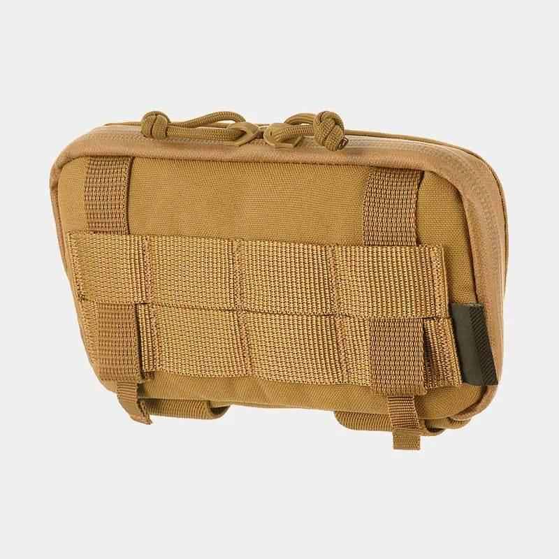 Bolsillo admin MOLLE coyote con panel delantero de velcro y sujeciones laterales