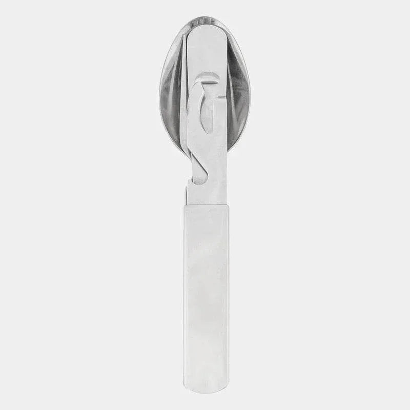 Cubierto plegable con cuchara y tenedor, en funda