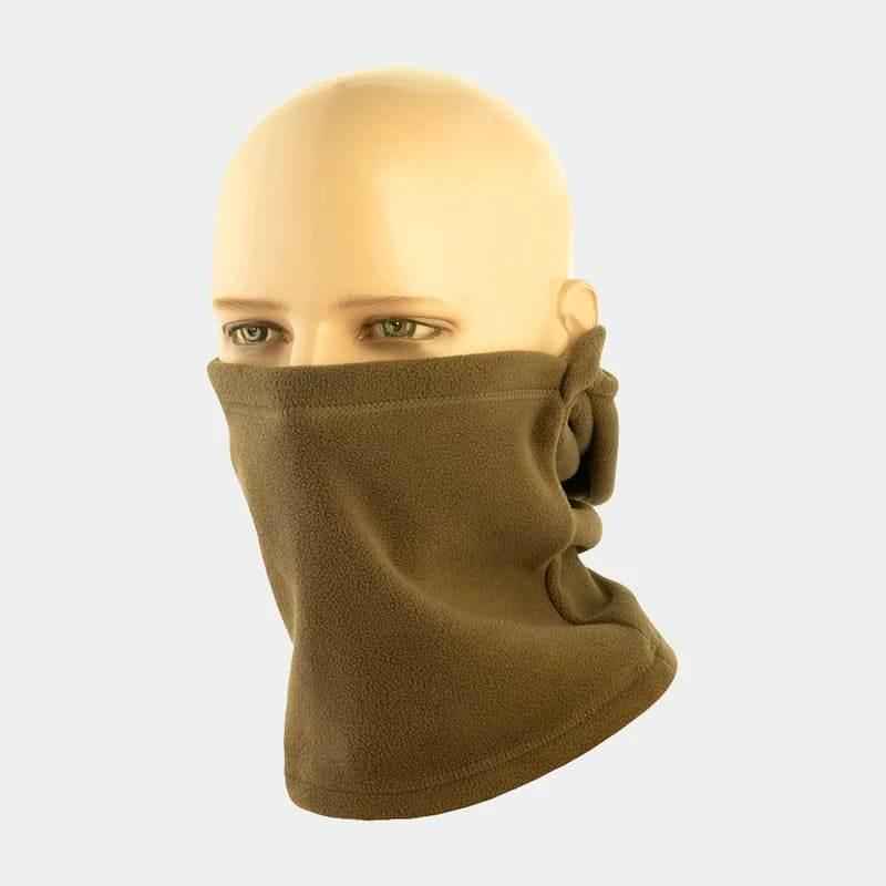 Pasamontañas balaclava polar marrón oscuro con abertura para ojos y boca