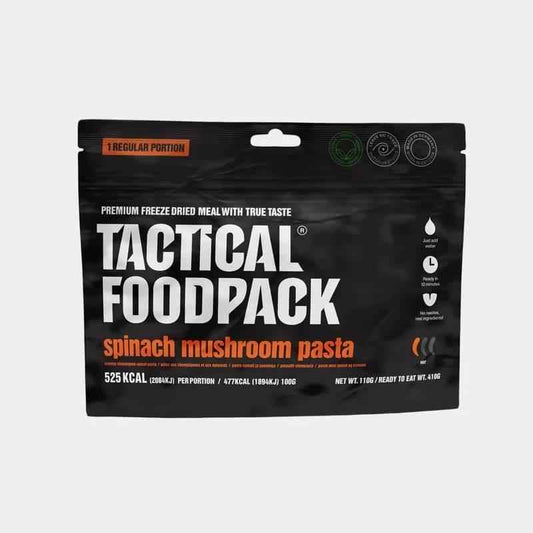 Bolsa de comida deshidratada Tactical Foodpack de espinaca y champiñones