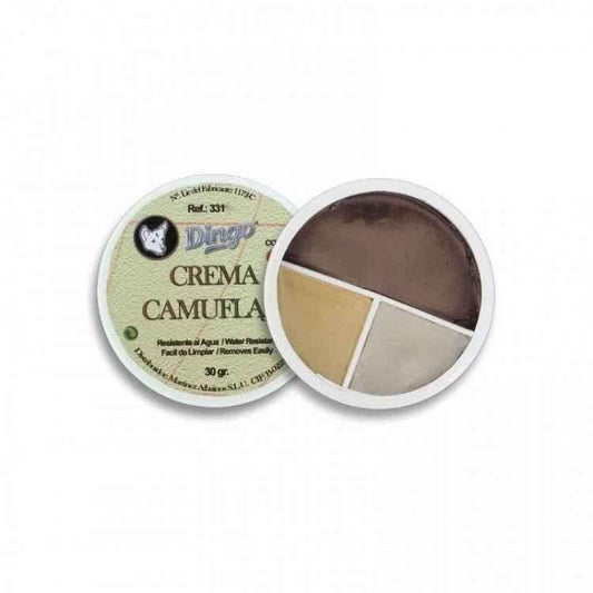 Pintura de camuflaje en tarros redondos, crema y marrón oscuro, Corona